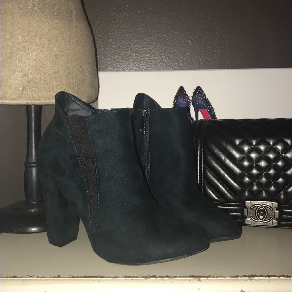 NWT Andres Machado Petrol Suede Boots Sz 10